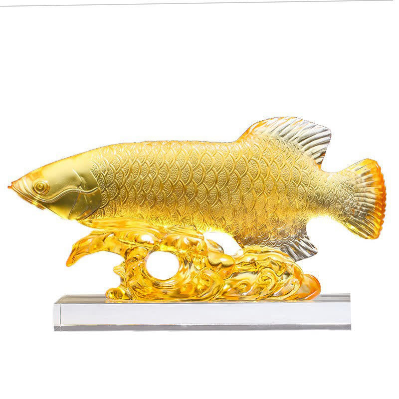 Ręcznie robiony kryształowy element sztuki Liuli Koi Fish Luck Home Office Decoration