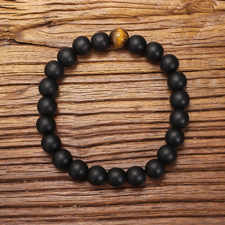 Buddha Stones 108 Mala Koraliki Mrożone Kamień Tygrysie Oko Równowaga Bransoletka Naszyjnik Wisiorek
