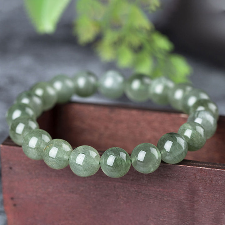 Bransoletka z naturalnego zielonego kryształu Buddha Stones Blessing Wealth