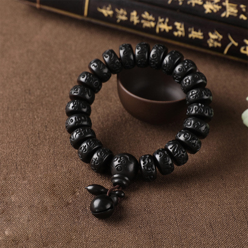 Bransoletka ochronna z drewna tybetańskiego z Buddha Stones i uderzeniem pioruna - image 3