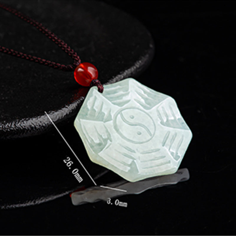 Naszyjnik z naturalnym jadeitem Bagua Yin Yang szczęścia - image 8