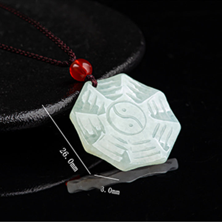 Naszyjnik z naturalnym jadeitem Bagua Yin Yang szczęścia - image 8