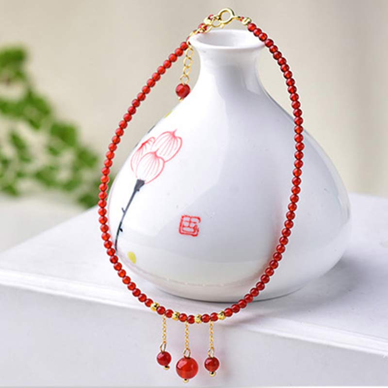 Bransoletka na kostkę Red Agate Confidence Calm