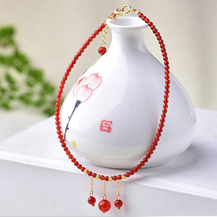Bransoletka na kostkę Red Agate Confidence Calm