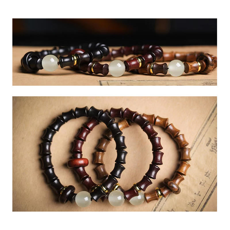 Bransoletka Buddha Stones Ebony Green Sandałowiec Czarny Palisander Bambus Peace