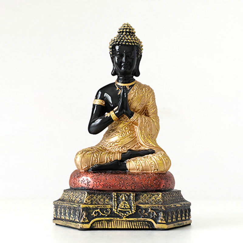 Buddha Stones, żywiczna statua Buddy Współczucia, dekoracja - Złoto - image 12