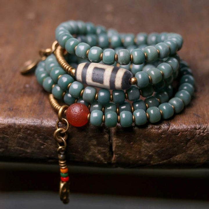 Buddha Stones 108 Mala Koraliki Bodhi Nasiona Dzi Koraliki Bransoletka Mądrości