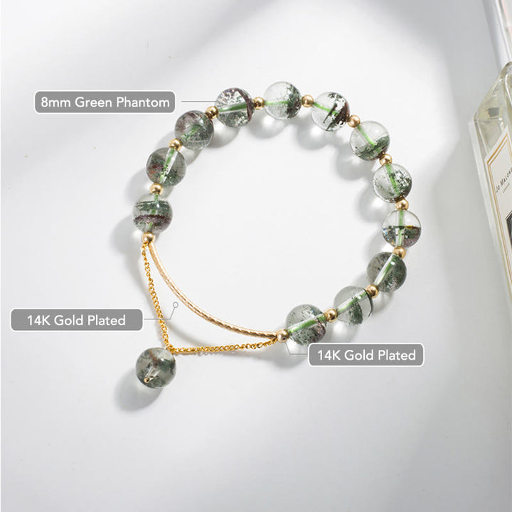 Bransoletka z zawieszkami Buddha Stones Green Phantom Crystal Confidence Charm
