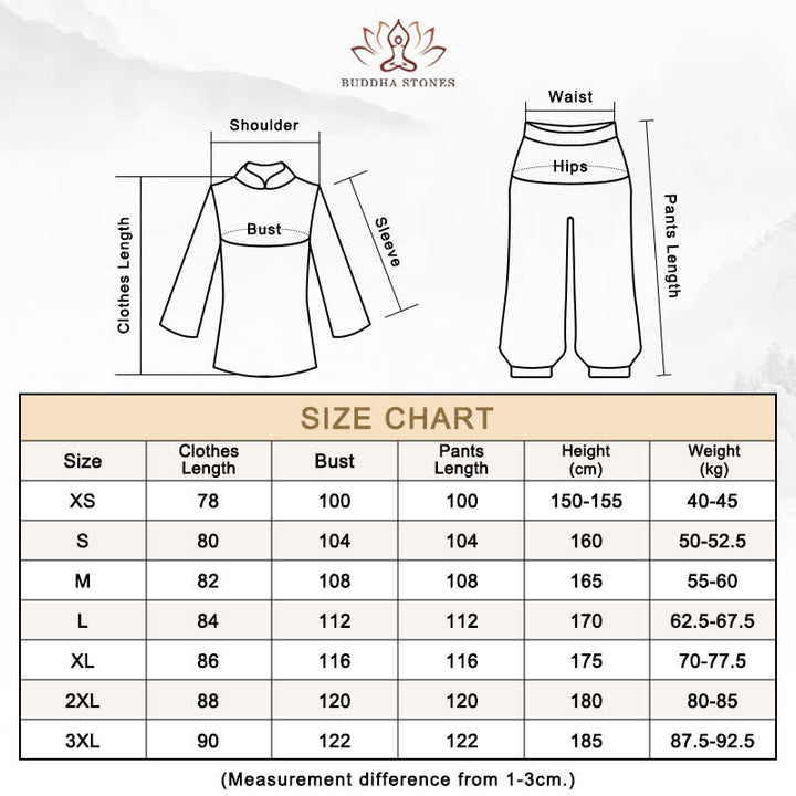 Buddha Stones Pomyślne Chmury Gradient Medytacja Modlitwa Duchowy Zen Tai Chi Qigong Praktyka Zestaw Ubrań Damskich - image 17