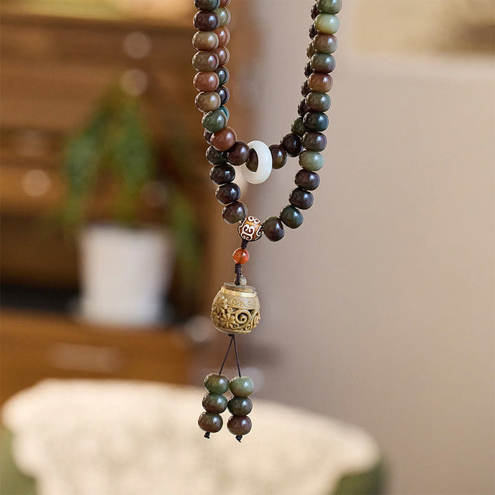 Buddha Stones 108 Mala Koraliki Dunhuang Kolor Bodhi Nasiona Dzi Koralik Trzymający Z dala Złe Duchy Bransoletka