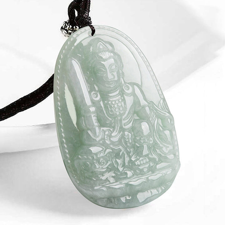 Buddha Stones Chiński Zodiak Natal Budda Jadeit Bogactwo Dobrobyt Naszyjnik Wisiorek - Królik - image 5