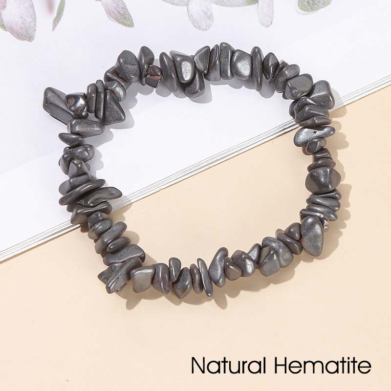 Naturalna nieregularna bransoletka z kryształków o ciepłym i kojącym kształcie - Naturalny hematyt (obwód nadgarstka: 15-18 cm) - image 54
