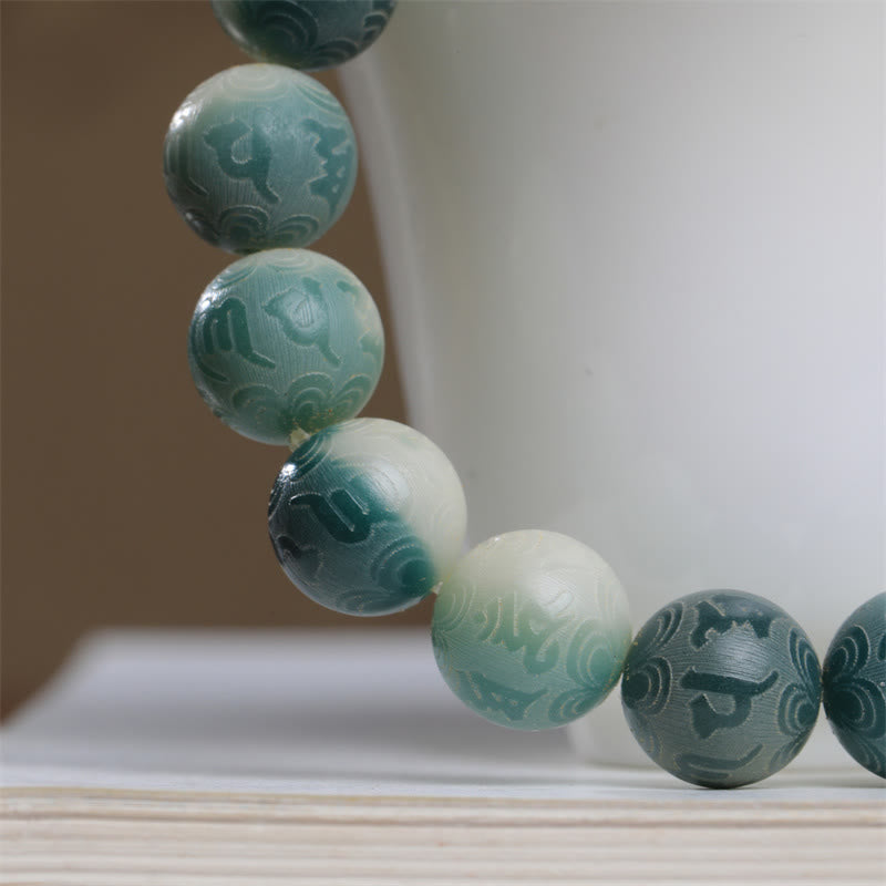 Buddha Stones Nasiona Bodhi Om Mani Padme Hum Grawerowana Bransoletka Odpędzająca Złe Duchy