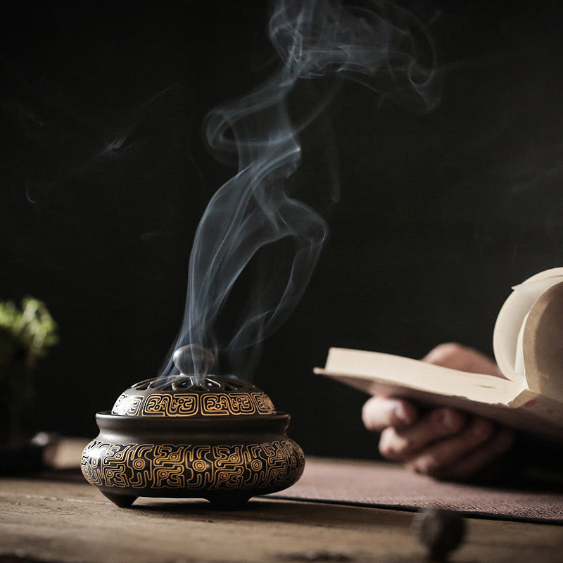Smok Kwiatowy Wzór Cofający Dym Fontanna Ceramiczna Medytacja Kadzidło Palnik Dekoracja