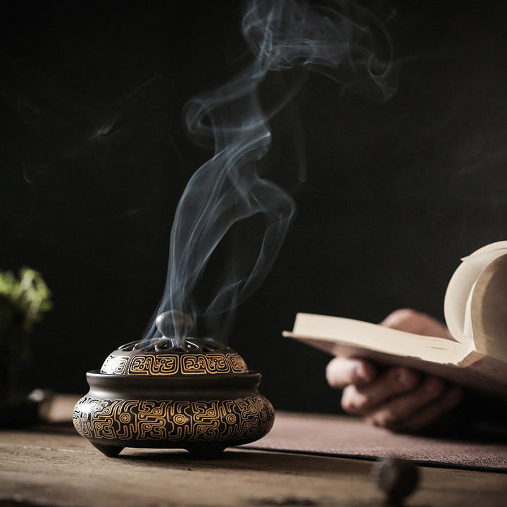 Smok Kwiatowy Wzór Cofający Dym Fontanna Ceramiczna Medytacja Kadzidło Palnik Dekoracja