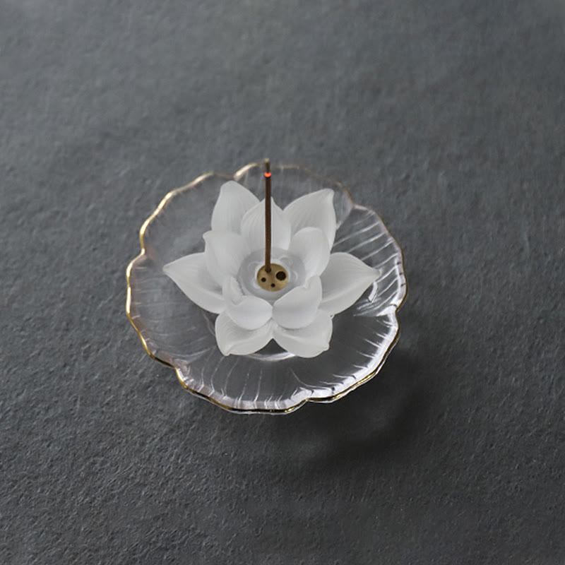 Buddha Stones Mini Lotus Liuli Kryształ Uzdrawiająca Medytacja Kadzidełko Palnik