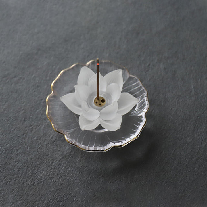 Buddha Stones Mini Lotus Liuli Kryształ Uzdrawiająca Medytacja Kadzidełko Palnik