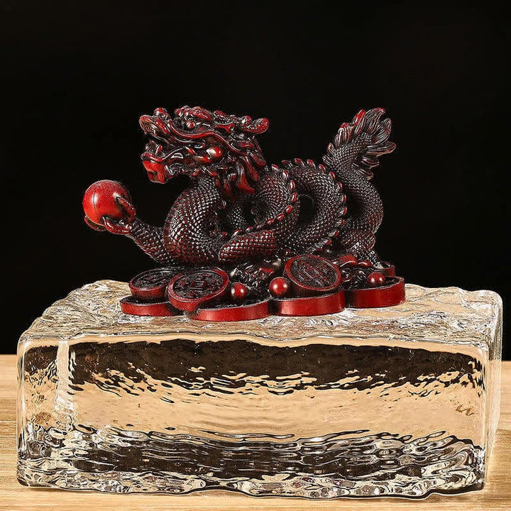 Buddha Stones Feng Shui Smok Miedziana Moneta Bogactwo Sukces Szczęście Dekoracja