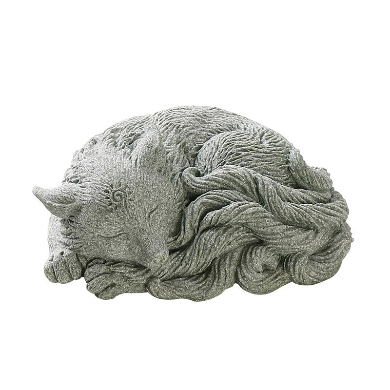 Buddha Stones Mały Dziewięcioogonowy Lis Ochrona Dom Herbata Figurka Dekoracja