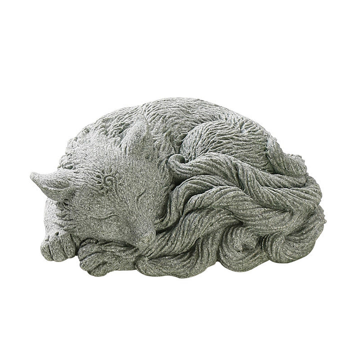 Buddha Stones Mały Dziewięcioogonowy Lis Ochrona Dom Herbata Figurka Dekoracja