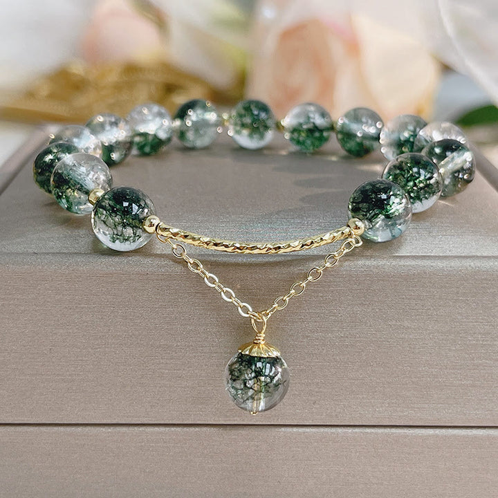 Bransoletka z zawieszkami Buddha Stones Green Phantom Crystal Confidence Charm