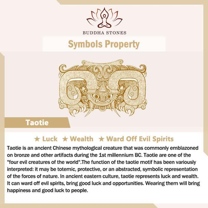 Buddha Stones Szczęśliwe Mityczne Stworzenie Pierścień Taotie Wealth Tytanowa Stal