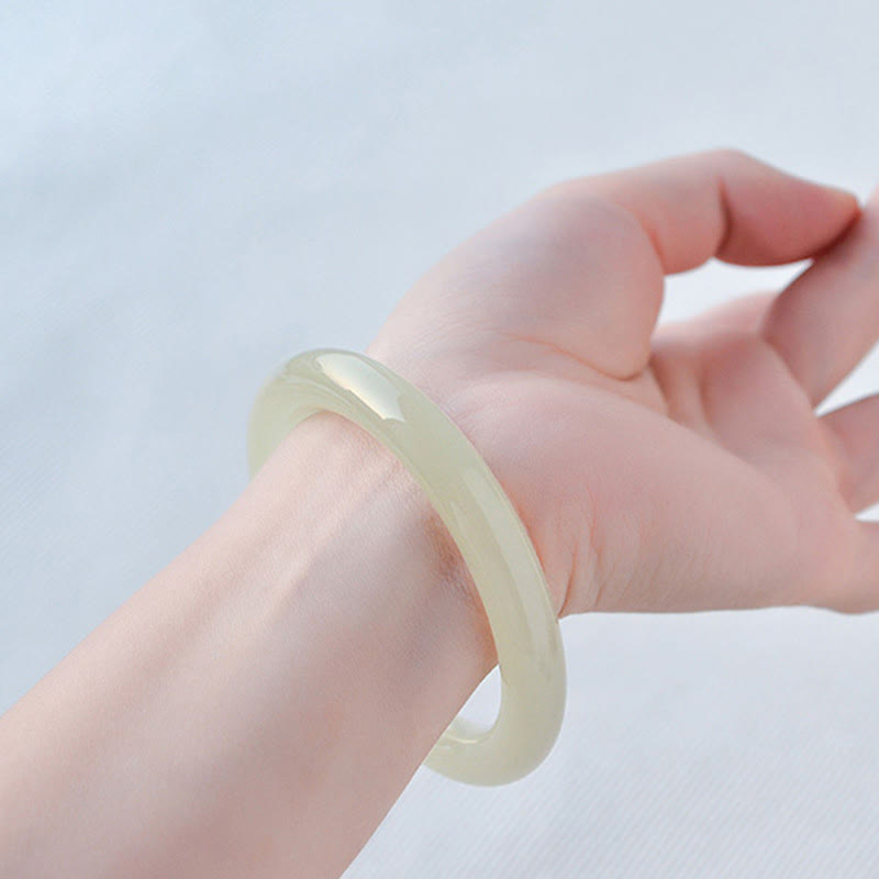 Buddha Stones Naturalne Afganistan Jade Obfitość Bransoletka Mankiet Bangle