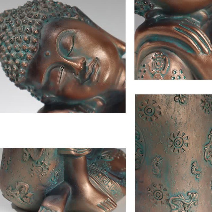 Buddha Stones Tybetański Medytujący Budda Spokój Żywica Dekoracja Statuetki