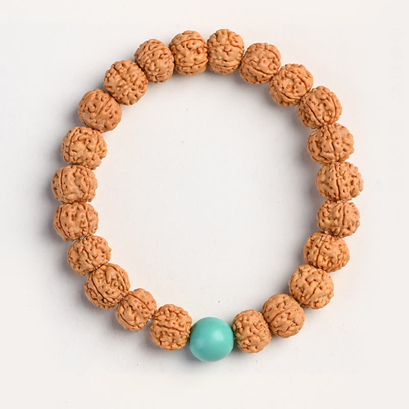 Buddha Stones Tybet Rudraksha Bodhi Seed Bransoletka Bogactwa Pomyślności