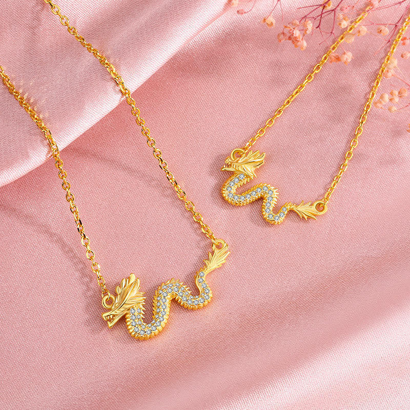 Buddha Stones 925 Srebro Sterling Rok Smoka Pomyślny Złoty Smok Szczęście Łańcuszek Naszyjnik Wisiorek - image 4