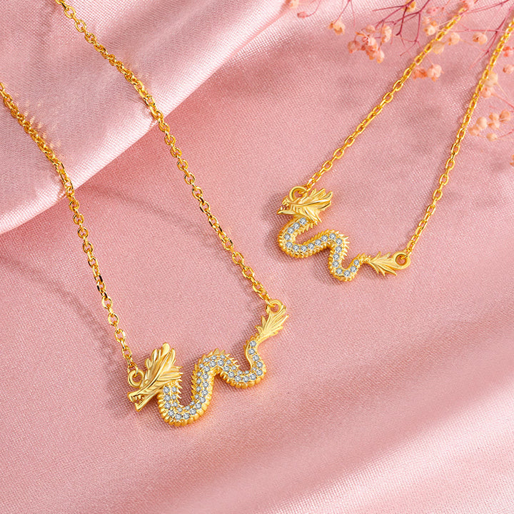 Buddha Stones 925 Srebro Sterling Rok Smoka Pomyślny Złoty Smok Szczęście Łańcuszek Naszyjnik Wisiorek - image 4