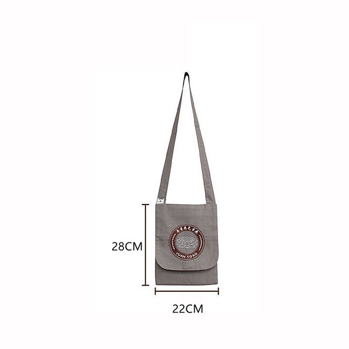 Lotos haftowana torba na ramię z bawełny Spiritual Mind Practice Crossbody Bag