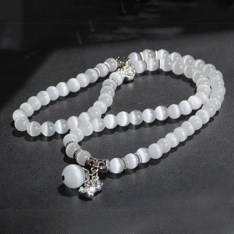 Bransoletka z potrójnym owinięciem w kocie oko PiXiu z Buddha Stones