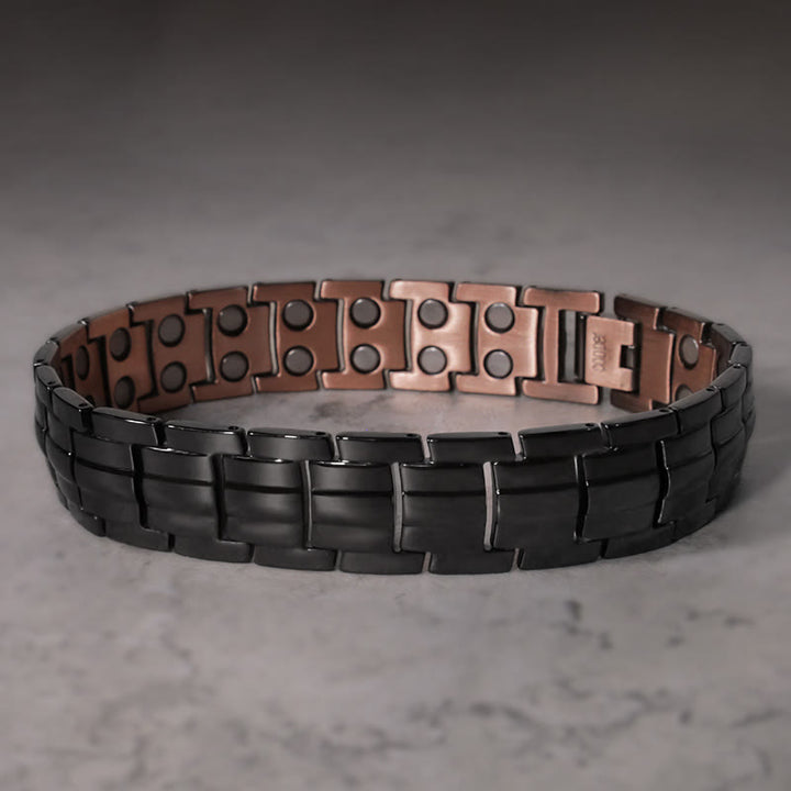 Bransoletka magnetyczna Vintage Solid Copper Cuff Bangle - image 5