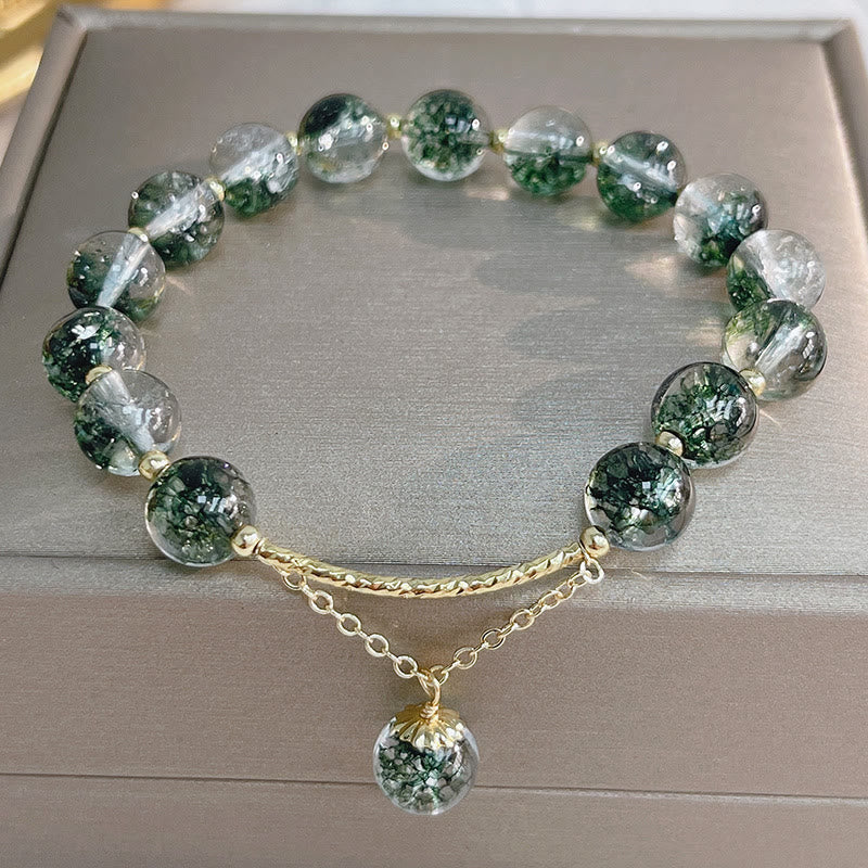 Bransoletka z zawieszkami Buddha Stones Green Phantom Crystal Confidence Charm