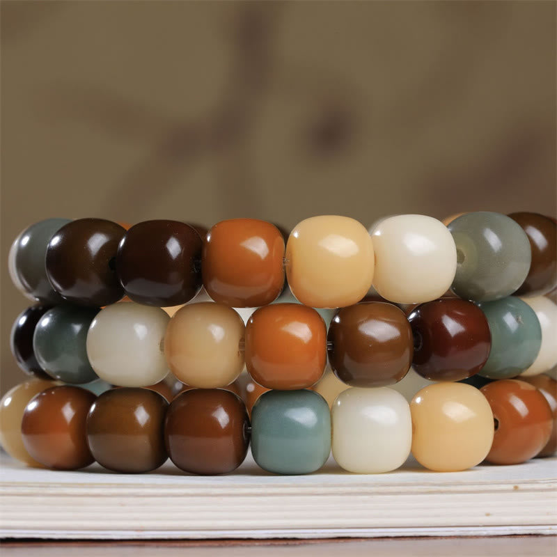 Bransoletka z wielokolorowych Buddha Stones i nasion Bodhi, która odstrasza złe duchy