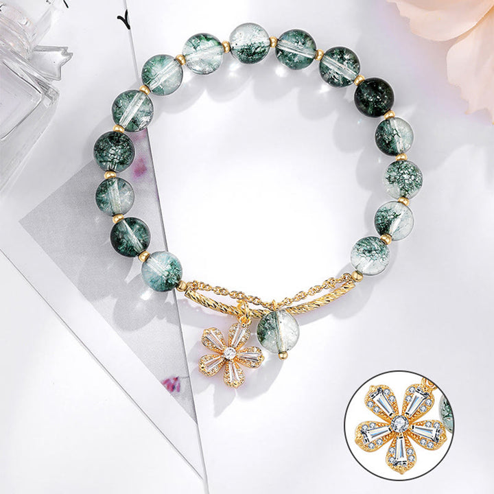 Bransoletka z zawieszkami Buddha Stones Green Phantom Crystal Confidence Charm