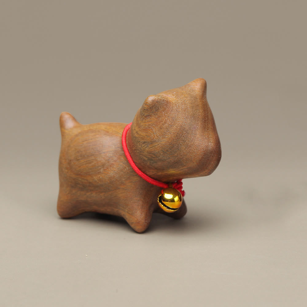 Buddha Stones drzewo sandałowe Małe liście Czerwone drzewo sandałowe Słodkie zwierzęta koty Uspokajający spokój Dekoracja - Zielony piesek sandałowy - image 21