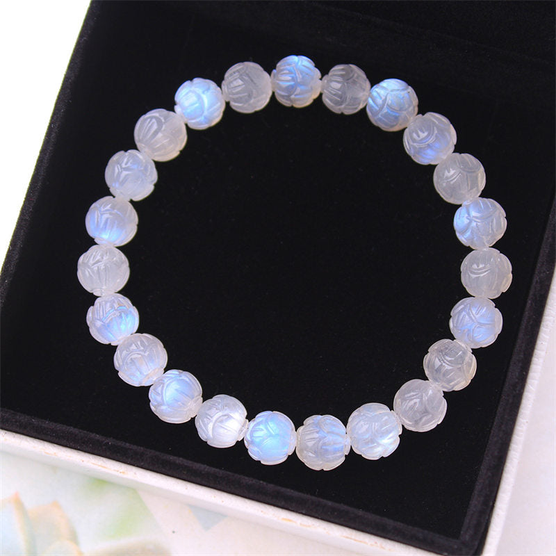 Bransoletka Buddha Stones Natural Moonstone Lotus Love