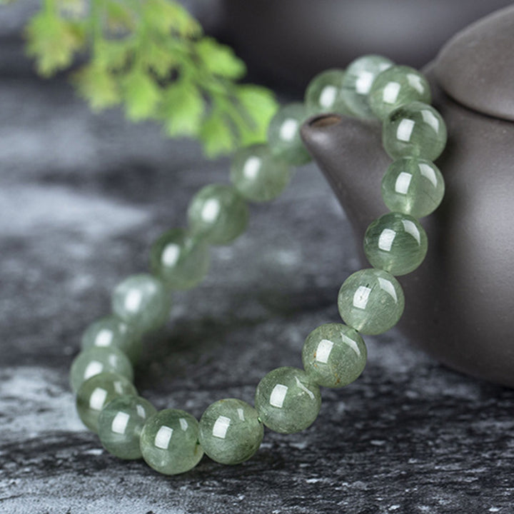 Bransoletka z naturalnego zielonego kryształu Buddha Stones Blessing Wealth