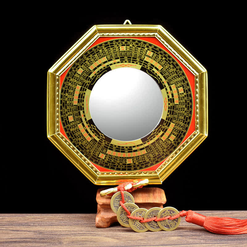 Feng Shui Bagua Mapa Pięciu Cesarzy Monety Równowaga Tykwy Mapa Energii Salonu Lustro