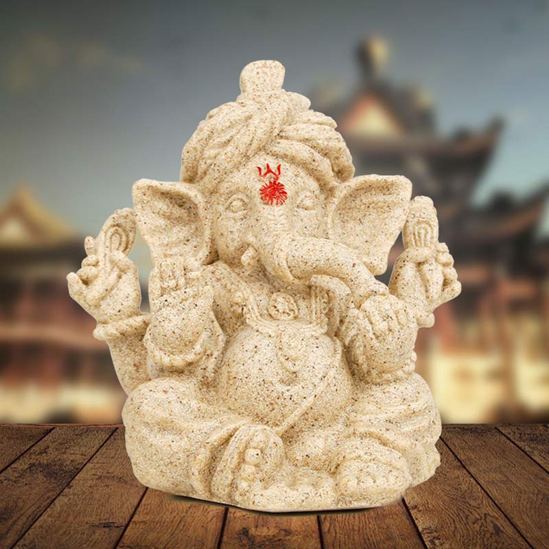 Ganesh Ganpati Słonia Statua Transformacja Dekoracja Domu - Czerwono-biały - image 2