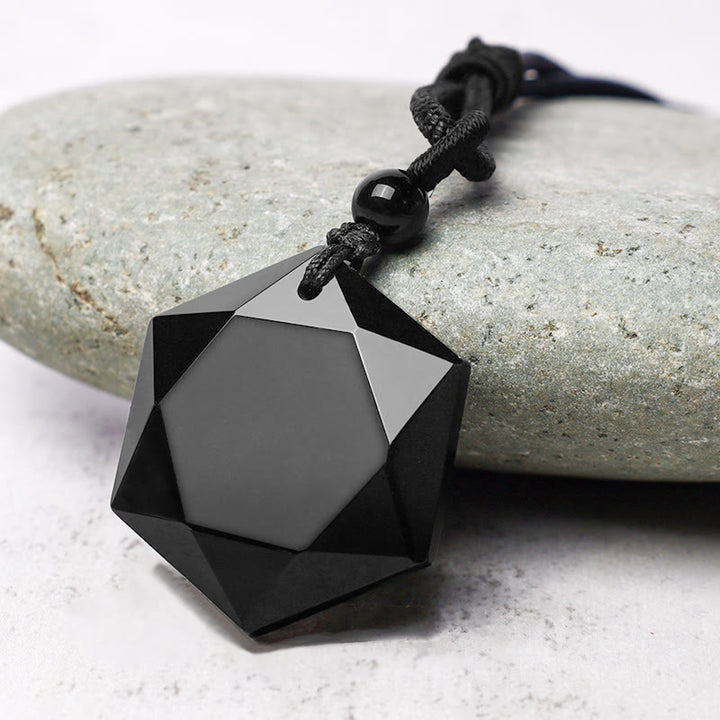 Naszyjnik z czarnym obsydianem Talisman Purify