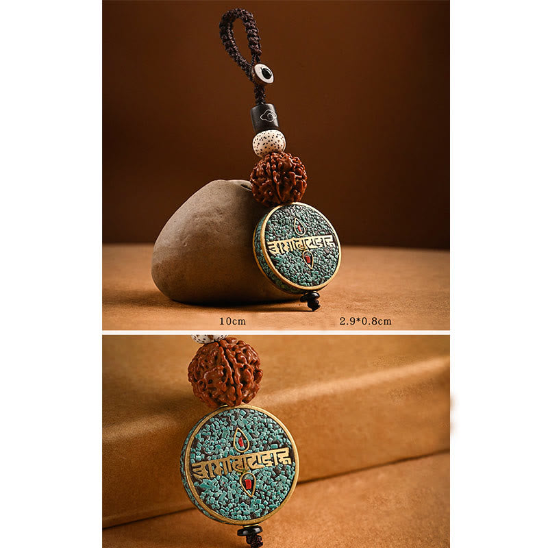 Buddha Stones Tybetański Om Mani Padme Hum Bodhi Seed Breloczek Pokoju