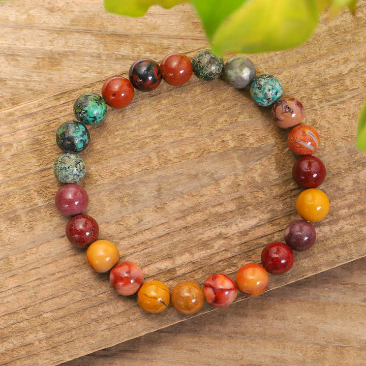Buddha Stones 108 Mala Koraliki Mookaite Emocjonalny Wzrost Bransoletka Naszyjnik Wisiorek