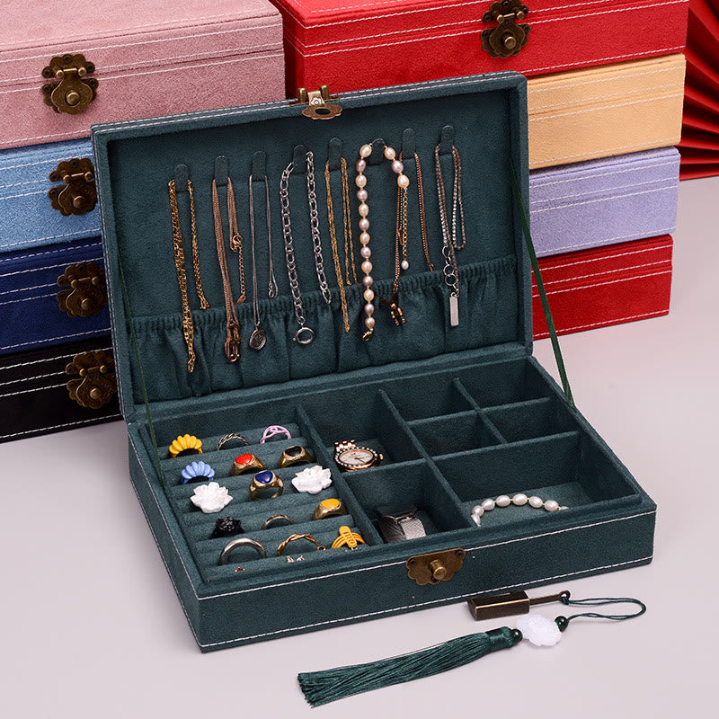 Buddha Stones Prosty Design Organizer na biżuterię Jednowarstwowy flanelowy organizer na biżuterię z zamkiem - image 3