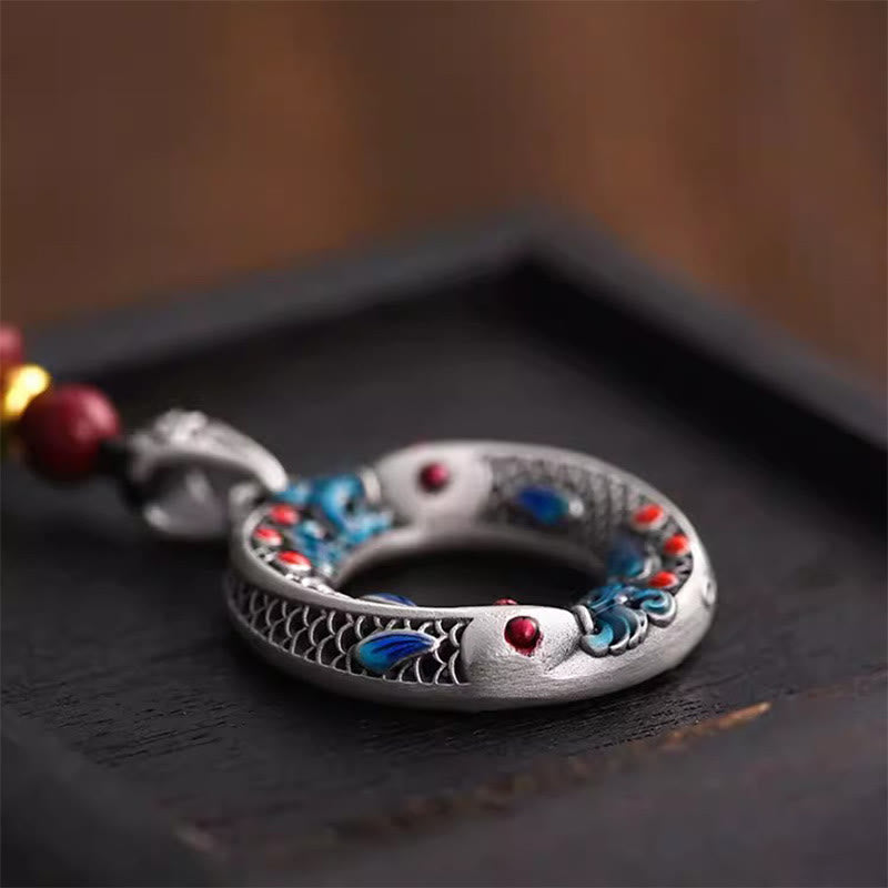 Buddha Stones Koi Ryba Pokój Klamra Miedź Bogactwo Szczęście Naszyjnik Wisiorek