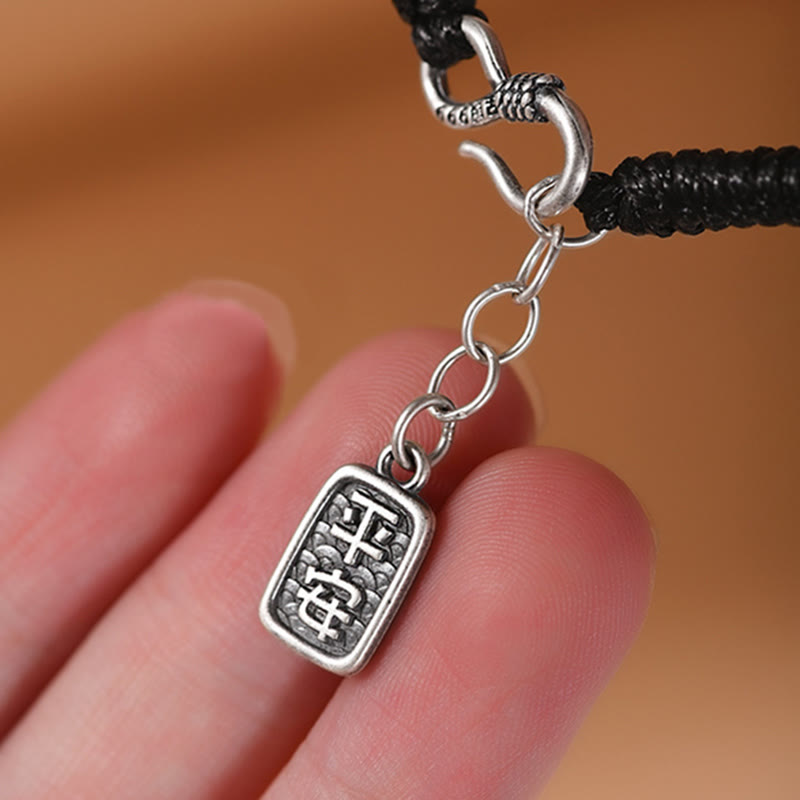 Buddha Stones 999 Srebro Sterlingowe Fu Charakter Pokoju Klamra Miedziana Moneta Pomyślne Chmury Bransoletka Fortuna