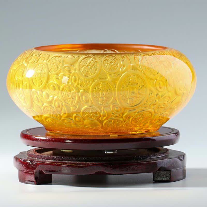 Ręcznie robione miski kryształowe Liuli Treasure Bowl Ingots Art Dekoracja domu - image 11