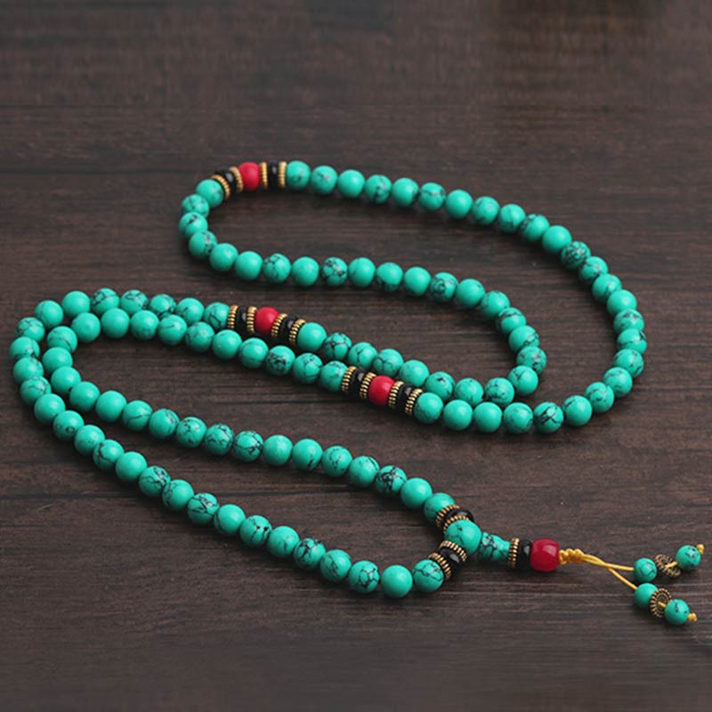 Bransoletka lecznicza Mala z Buddha Stones z tybetańskiego turkusu